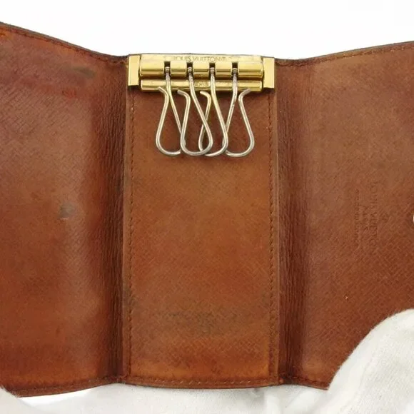 Louis Vuitton Key Case Monogram Beige Monogram Canvas Authentic Used B1140